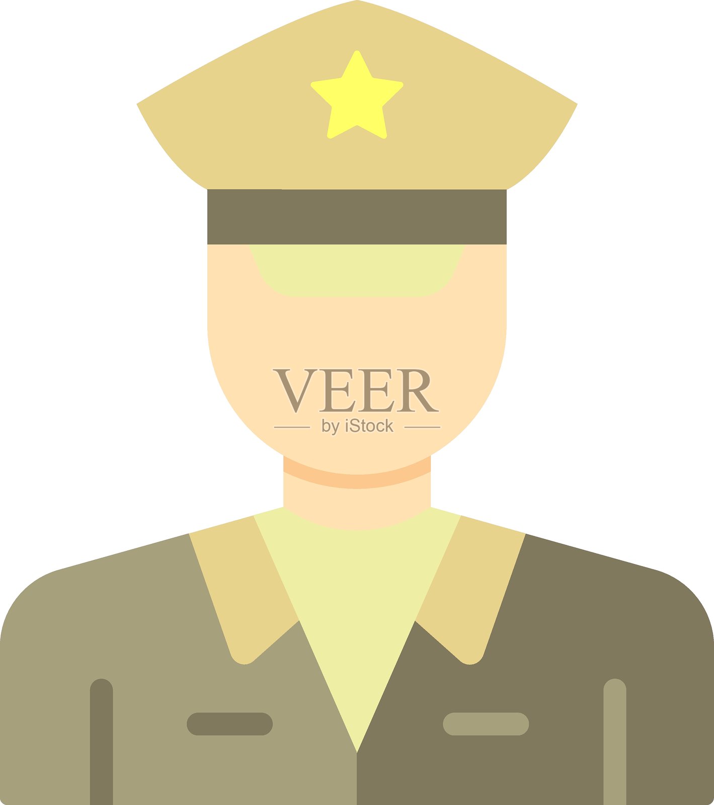 军队队长图标风格插画图片素材