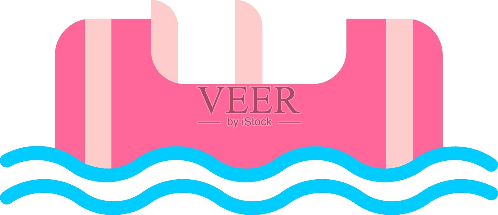 木筏漂流图标风格插画图片素材