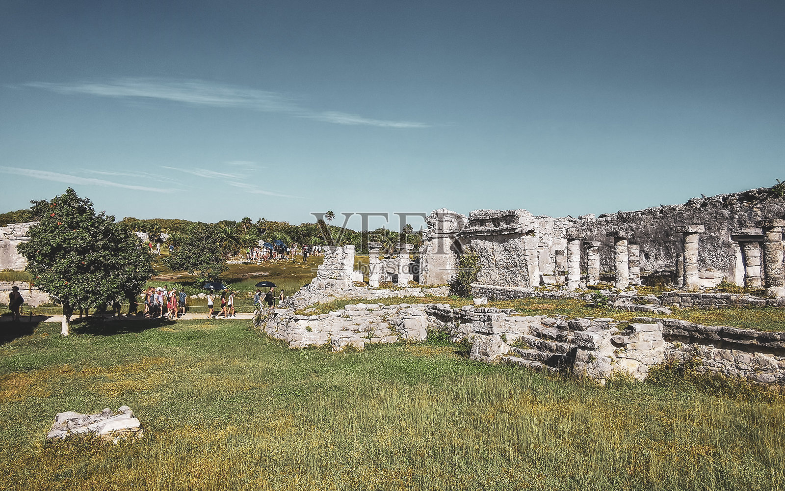 古代图卢姆遗址 玛雅遗址 寺庙 金字塔 文物 风景 墨西哥。照片摄影图片