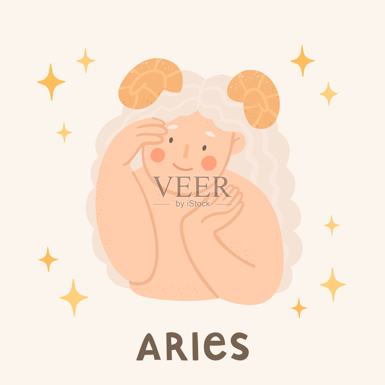 白羊座插画图片素材