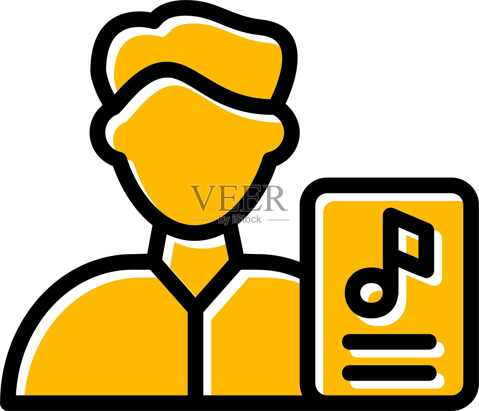 男性音乐教师图标插画图片素材