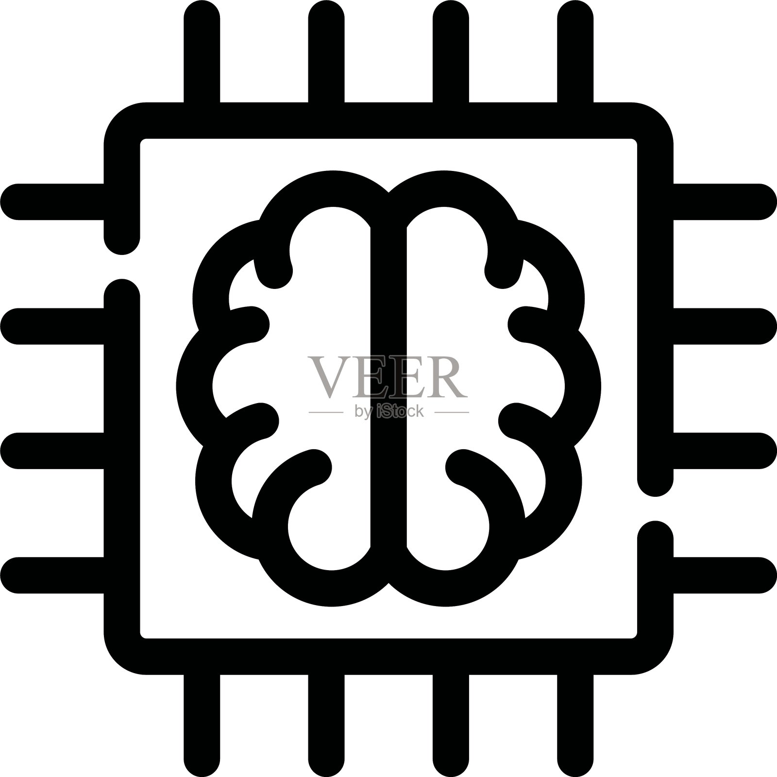 超级大脑图标插画图片素材