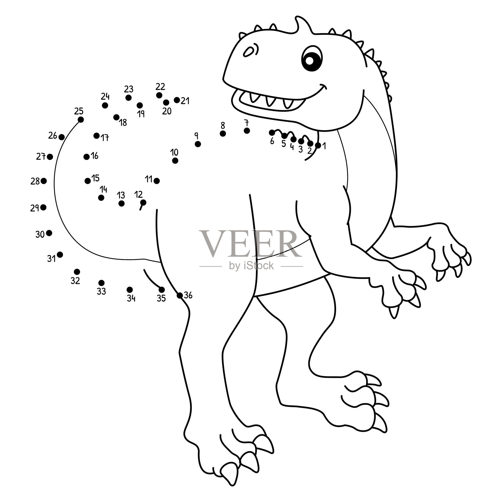 点对点的拉贾萨aurus恐龙动物孤立图像插画图片素材