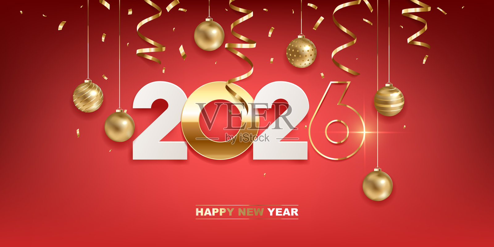 新年快乐 2026插画图片素材