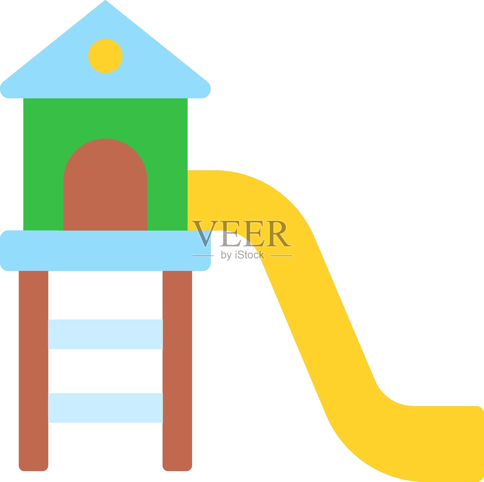 螺旋滑梯图标风格插画图片素材