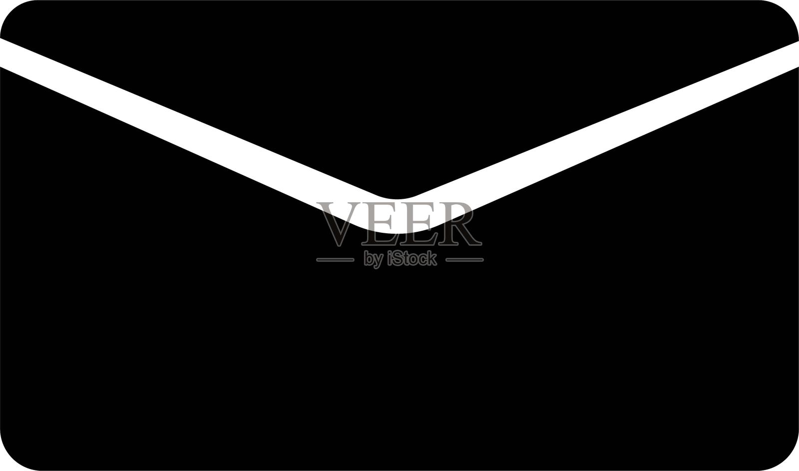 邮件图标。电子邮件、邮政、信件、信封，透明背景下的孤立图像。黑色填充平面设计的矢量图，适用于网站和移动应用的电子邮件图标。消息信封图标。插画图片素材