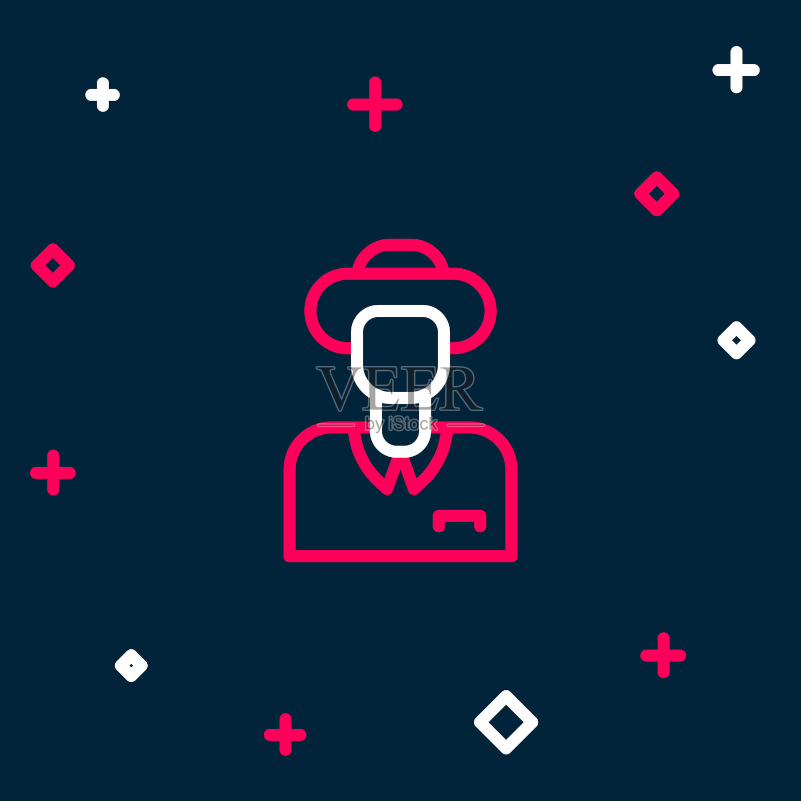 旅游图标在蓝色背景上独立显示。旅行、度假、旅游概念。彩色轮廓概念。矢量图。插画图片素材