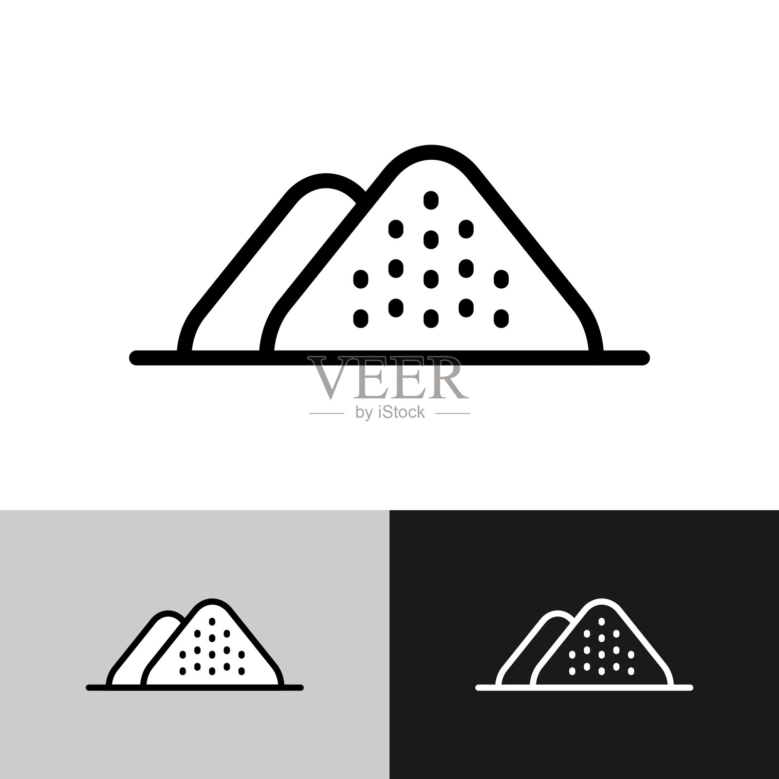 一堆盐或其他颗粒状粉末产品插画图片素材