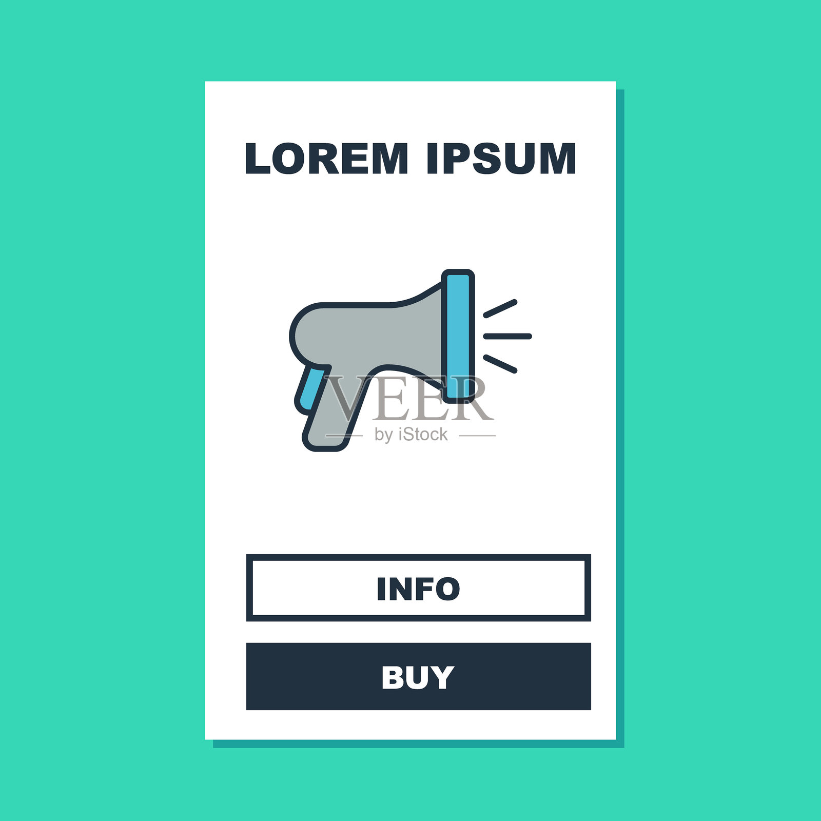 填充轮廓的花园水管图标，背景为青绿色。喷枪图标。浇水设备。矢量图。插画图片素材