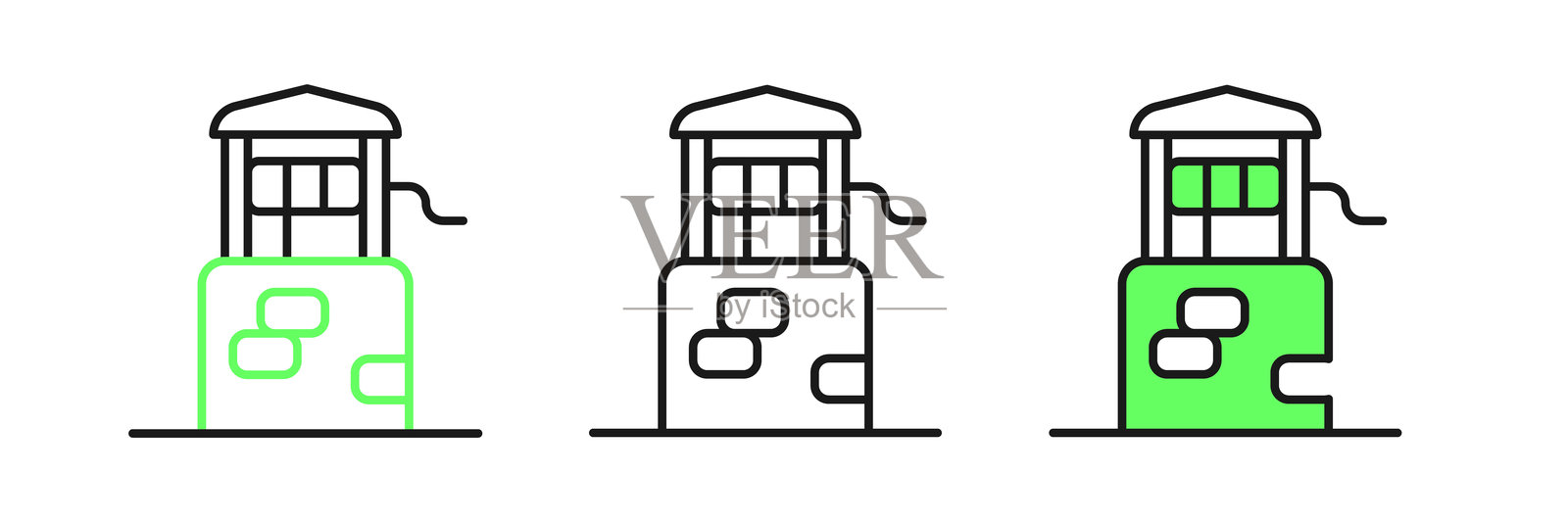 设置线条良好图标，孤立在白色背景上。矢量图。插画图片素材