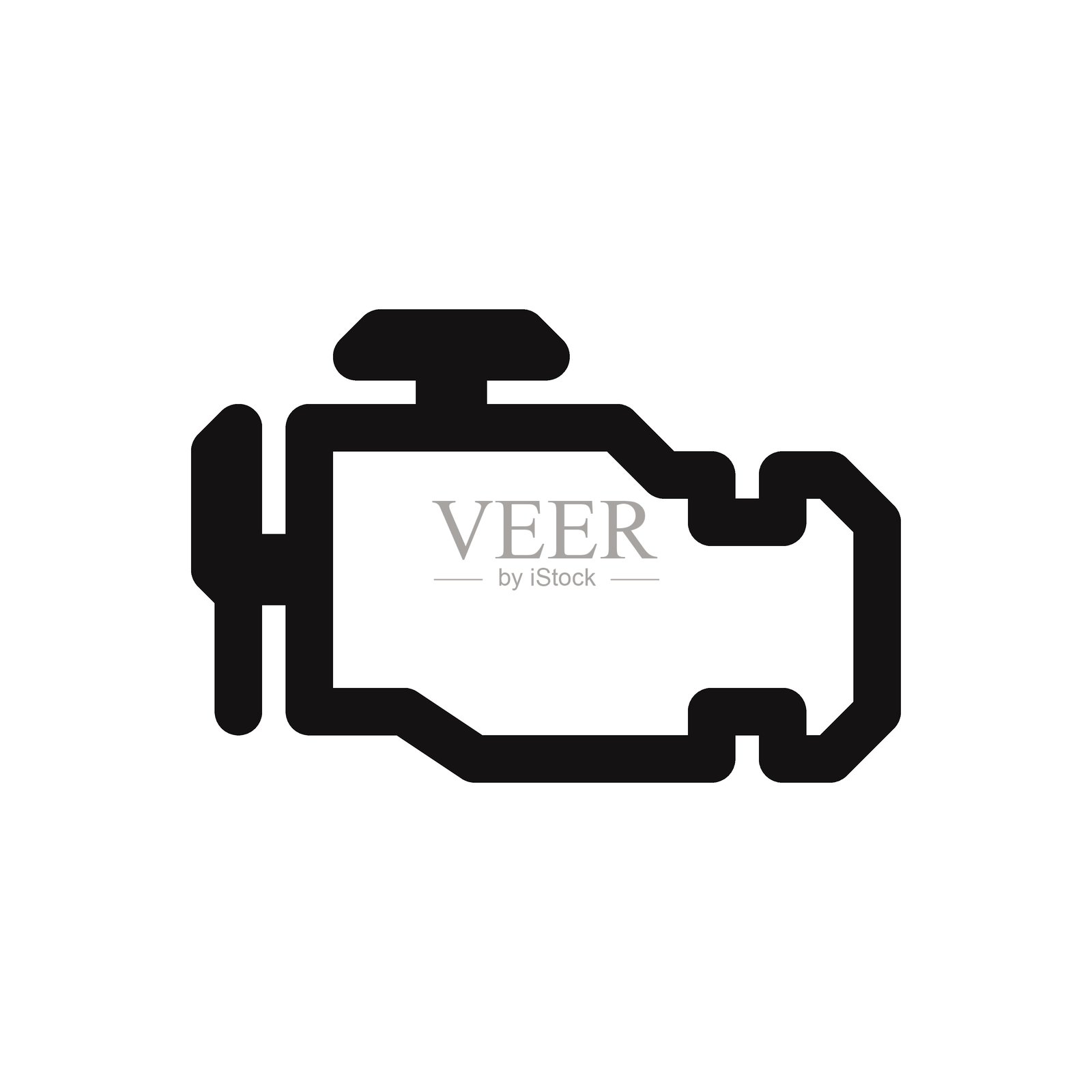 发动机故障指示灯。警告灯符号。矢量插图。插画图片素材