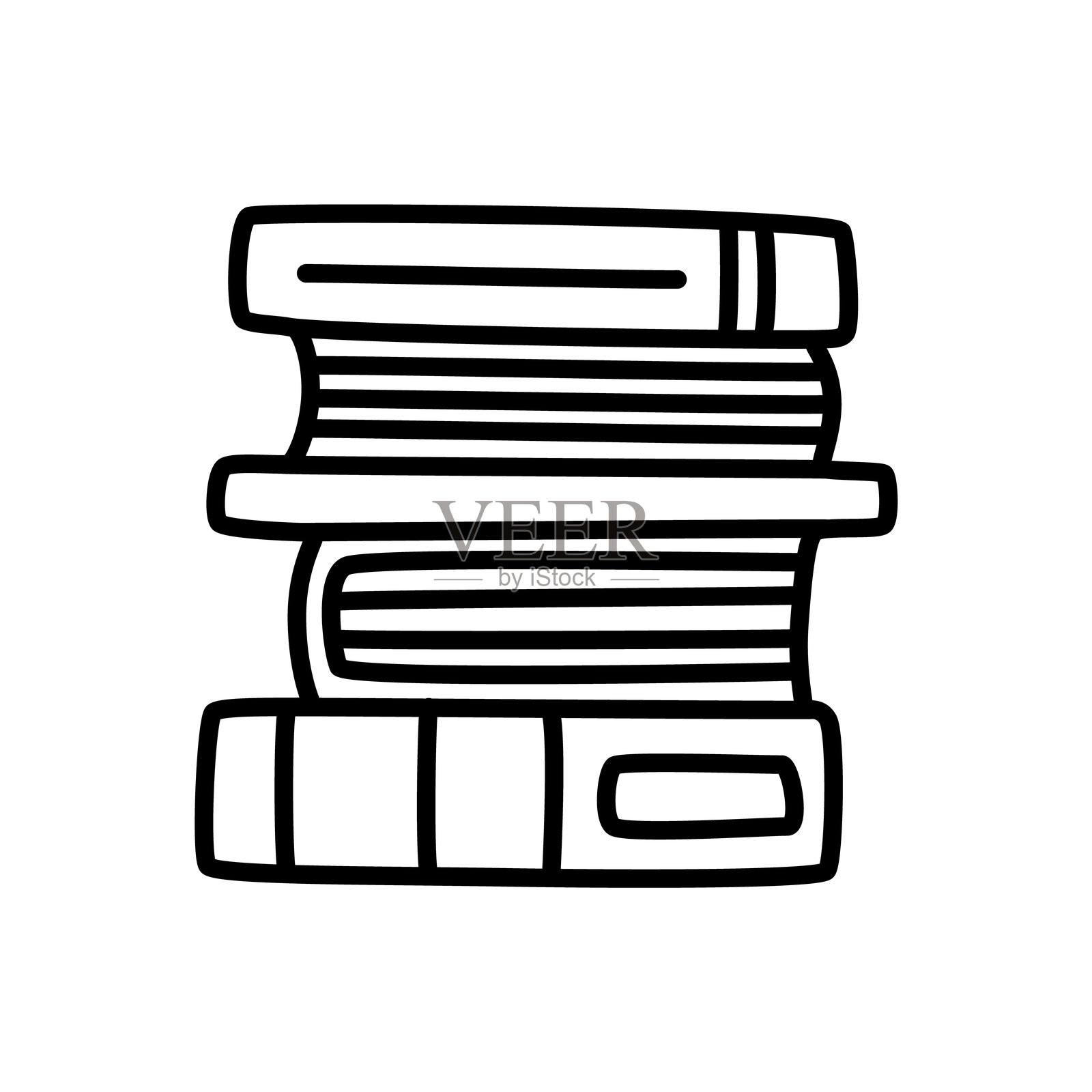 涂鸦风格的书籍图标。手绘的书、本子或笔记本符号插画图片素材