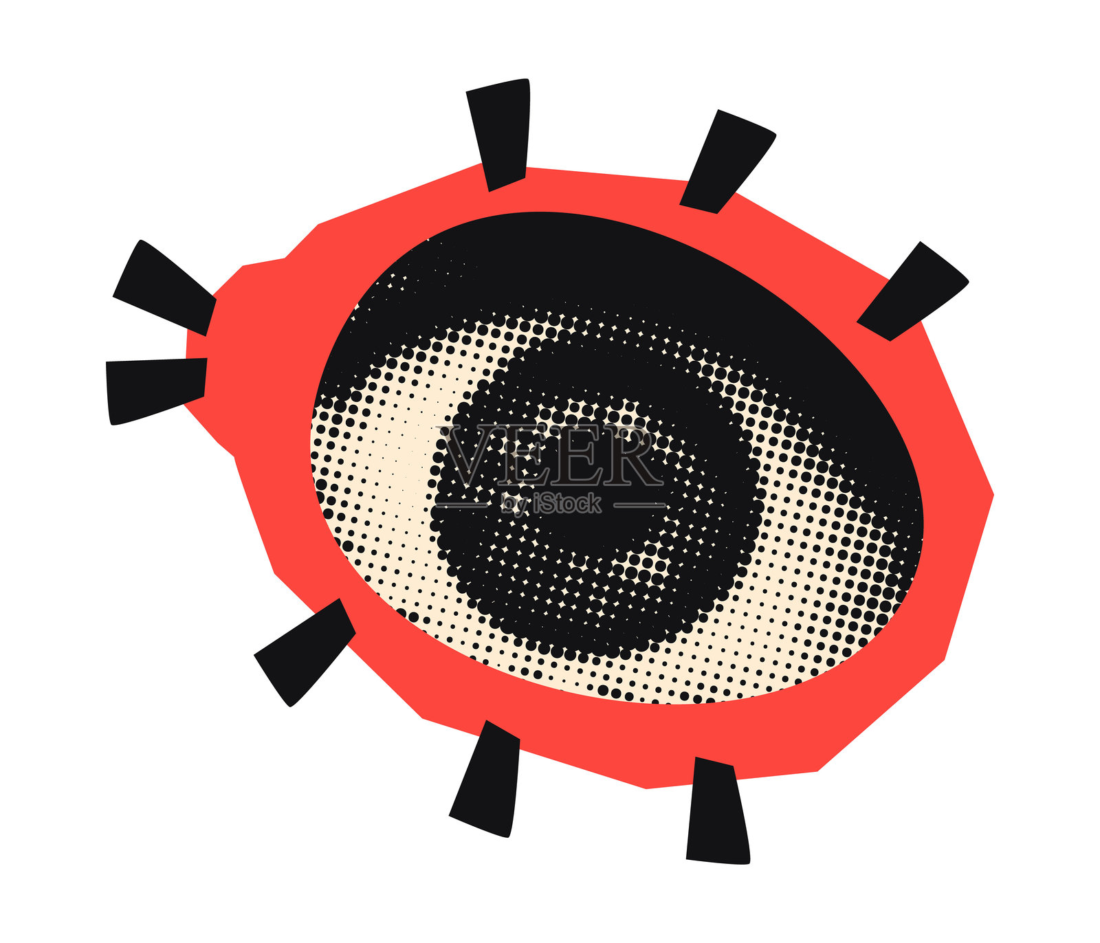 瓢虫半色调拼贴元素矢量插图插画图片素材