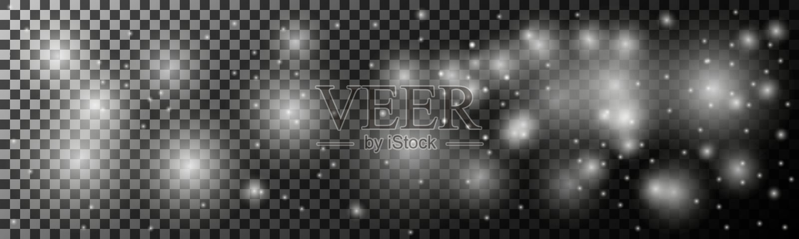 透明光粒子叠加在棋盘背景上插画图片素材