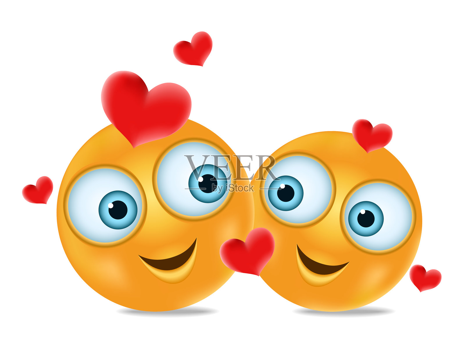 情人节概念表情符号矢量图集插画图片素材