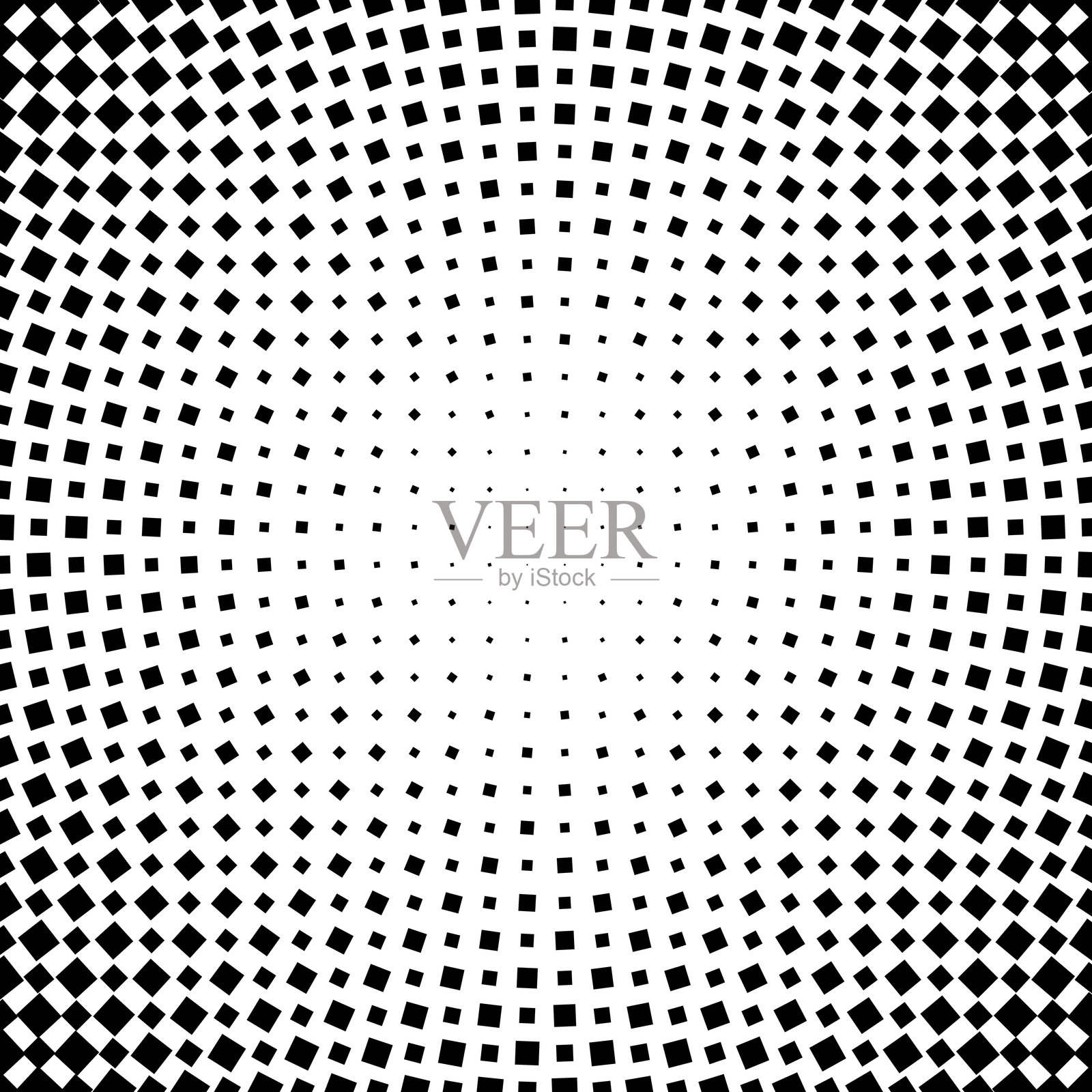 黑白方格放射渐变。插画图片素材