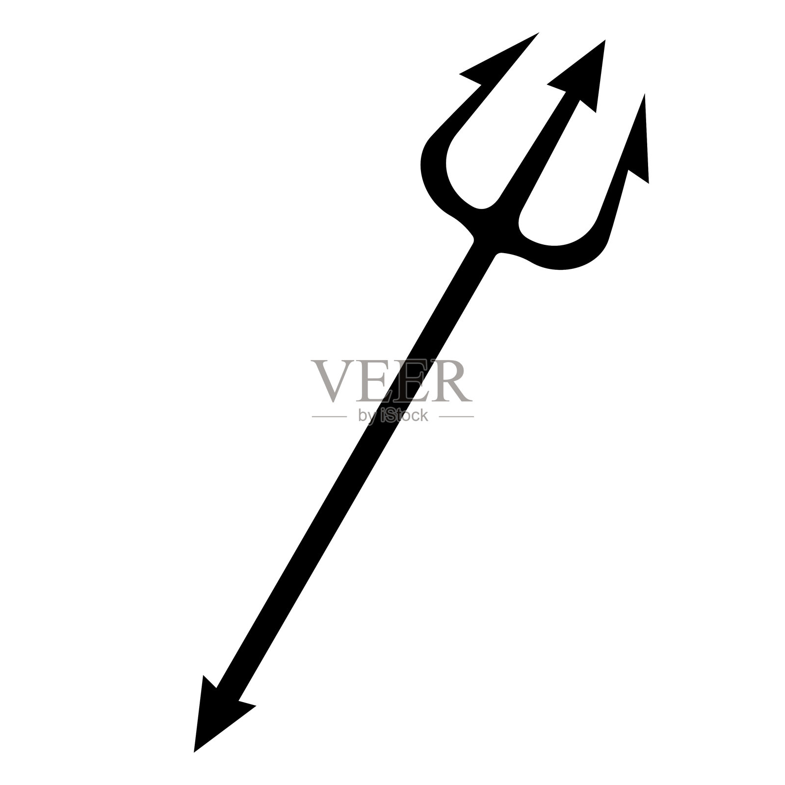 魔鬼叉子剪影图标插画图片素材