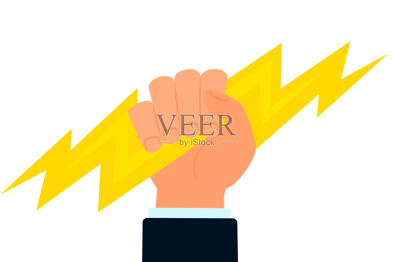 手握闪电的图像插画图片素材