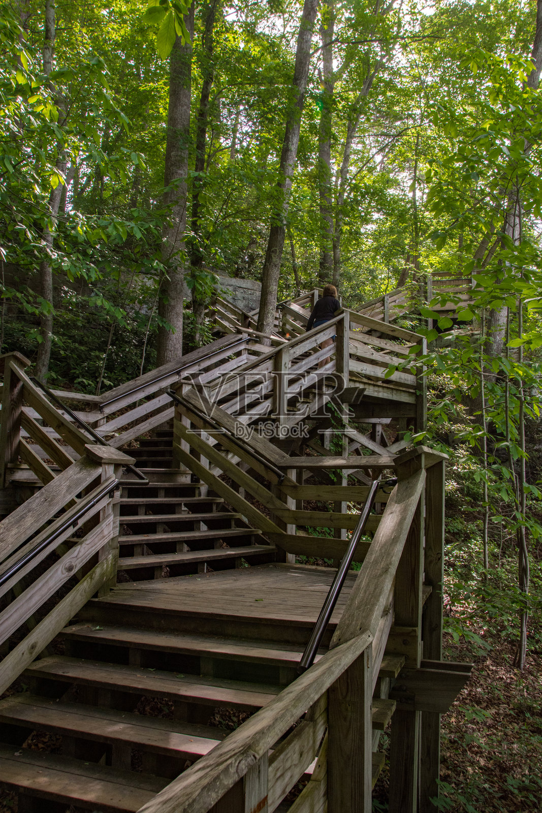 新河峡谷国家公园 - 楼梯与游客照片摄影图片