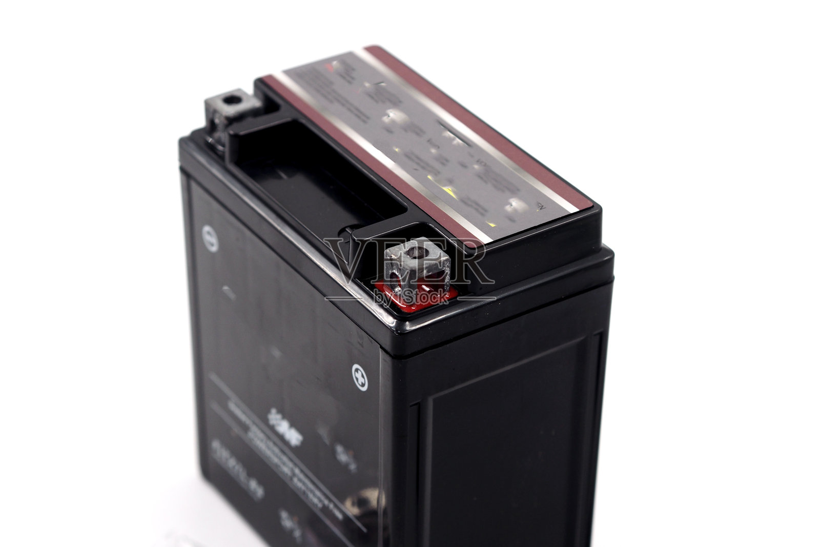 摩托车电池，背景为白色照片摄影图片