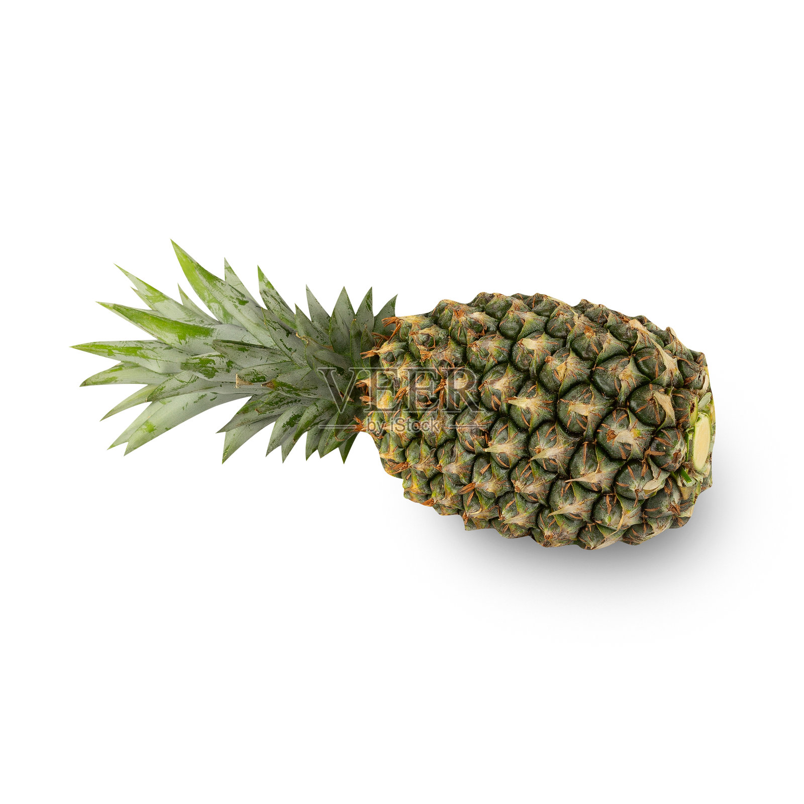 白色背景上孤立的菠萝，带有剪切路径，景深完整照片摄影图片