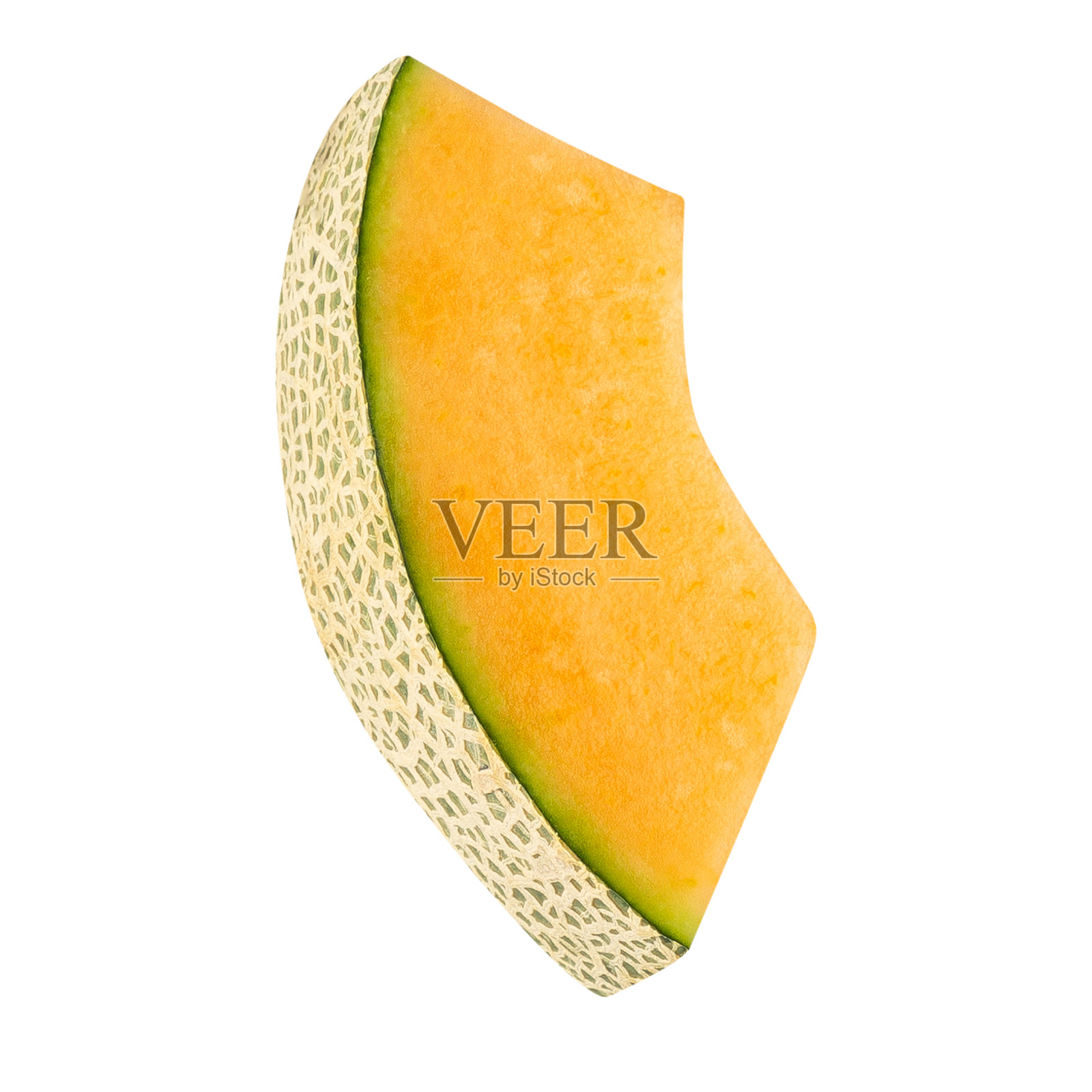 哈密瓜切片，背景为白色，带有抠图，景深完整照片摄影图片