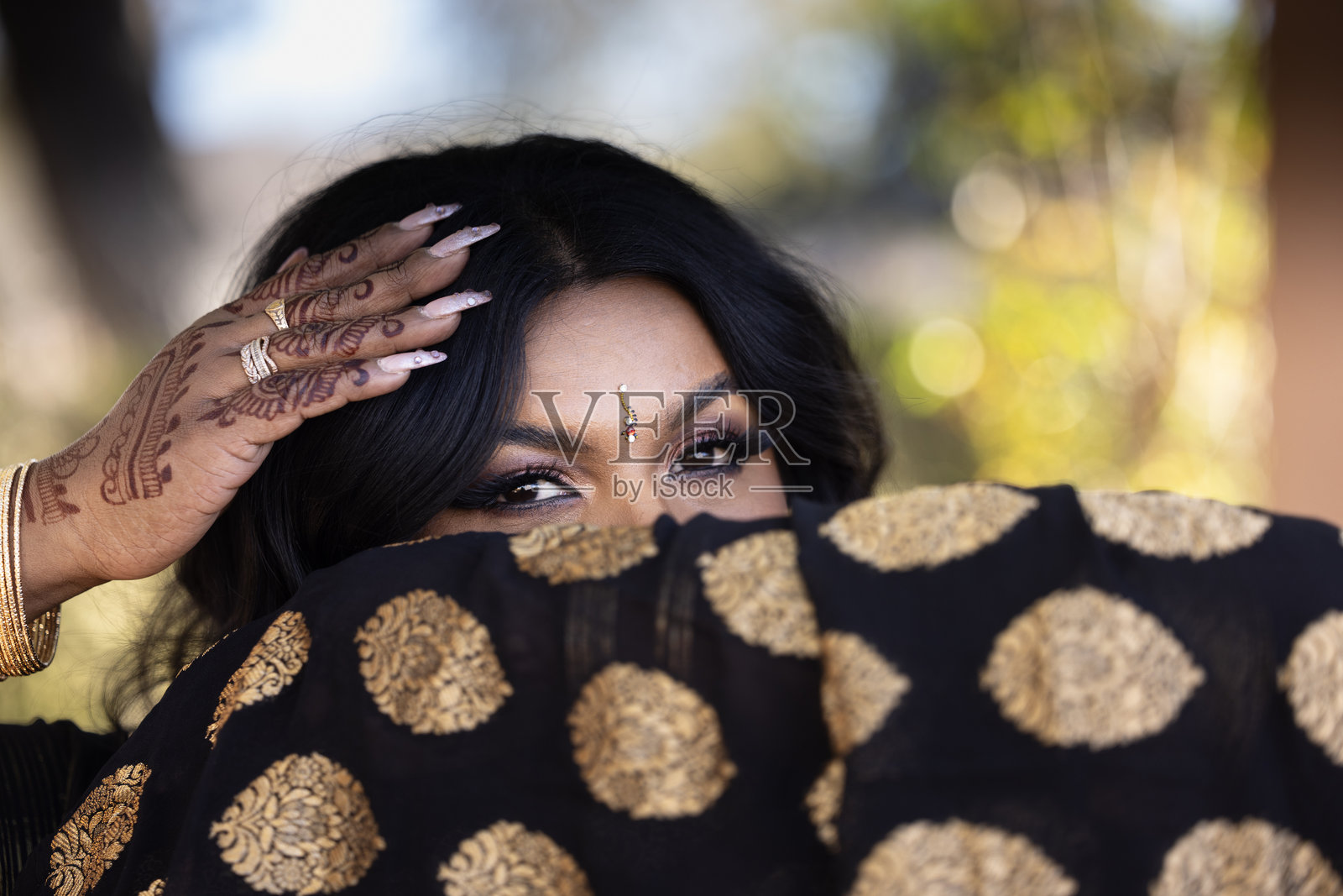 印度新娘肖像照片摄影图片