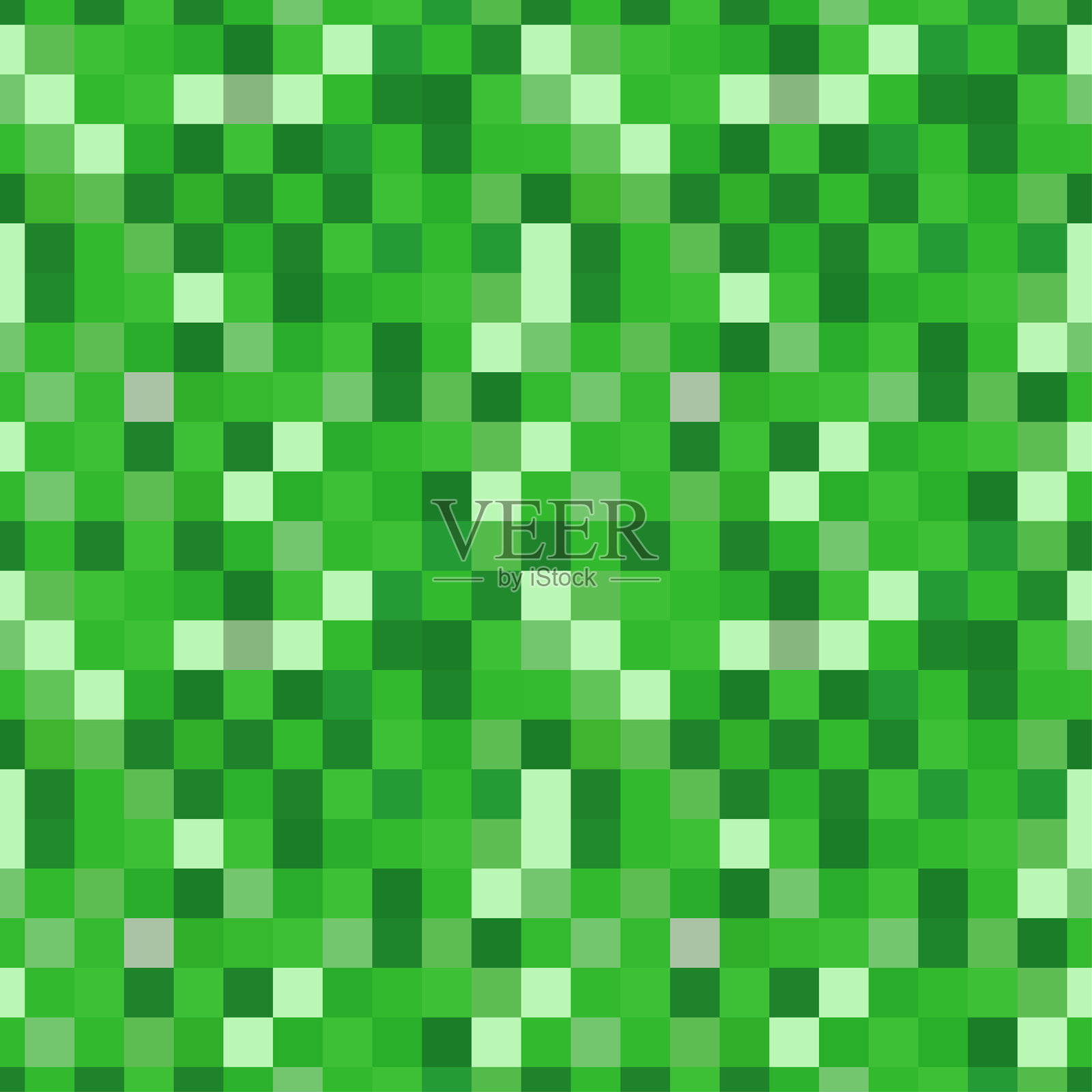 白色背景上的绿色马赛克瓷砖无缝图案。插画图片素材