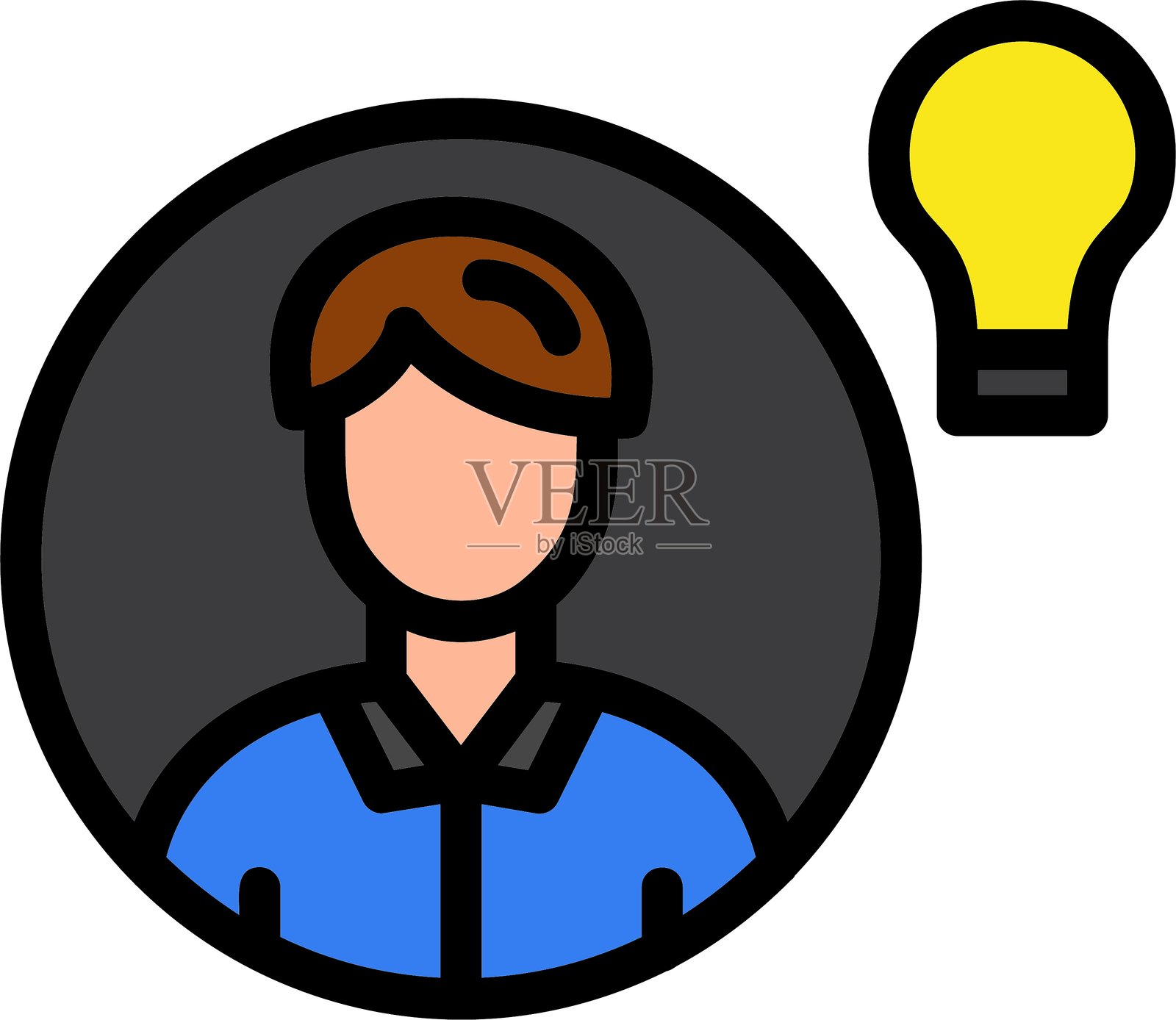 软技能培训线条填充风格图标设计插画图片素材