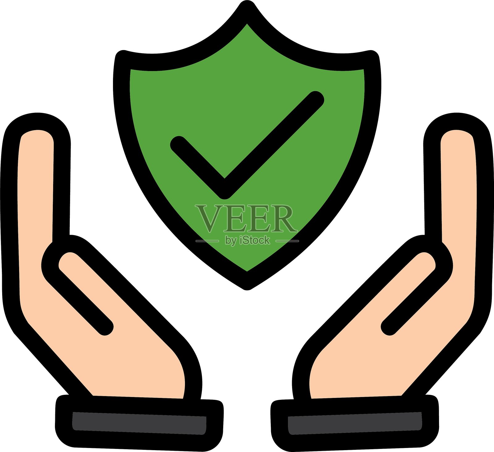 责任线填充风格图标设计插画图片素材