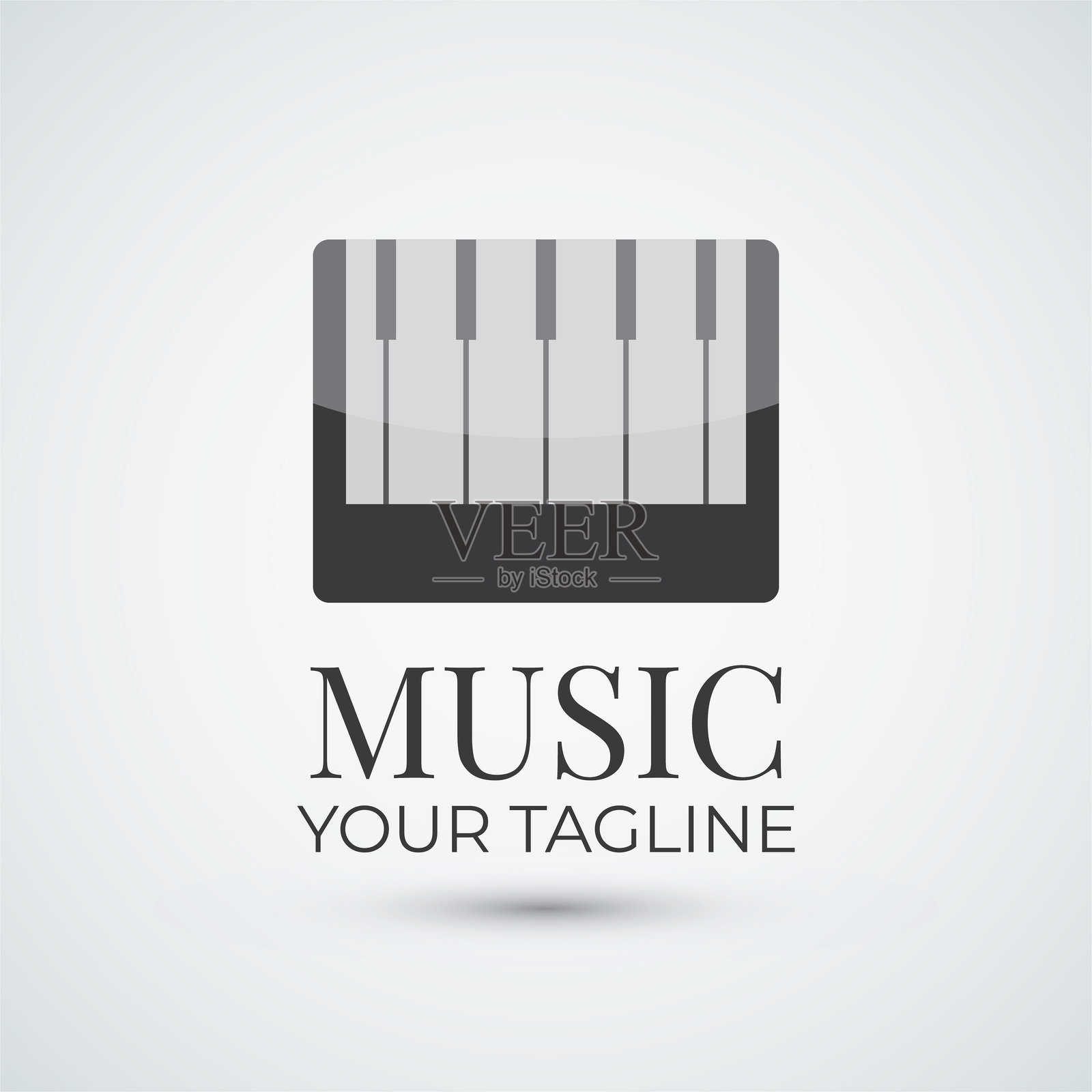 钢琴logo设计模板图标插画图片素材