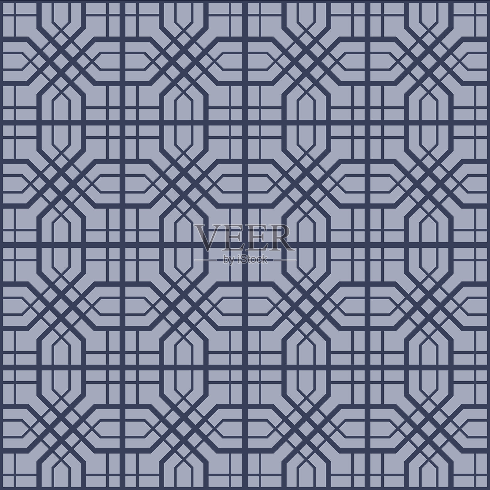 日本八角形线网矢量无缝图案插画图片素材