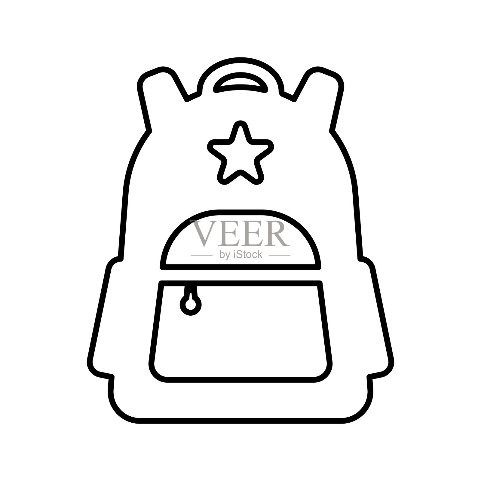 背包，书包，教育图标。轮廓向量。插画图片素材