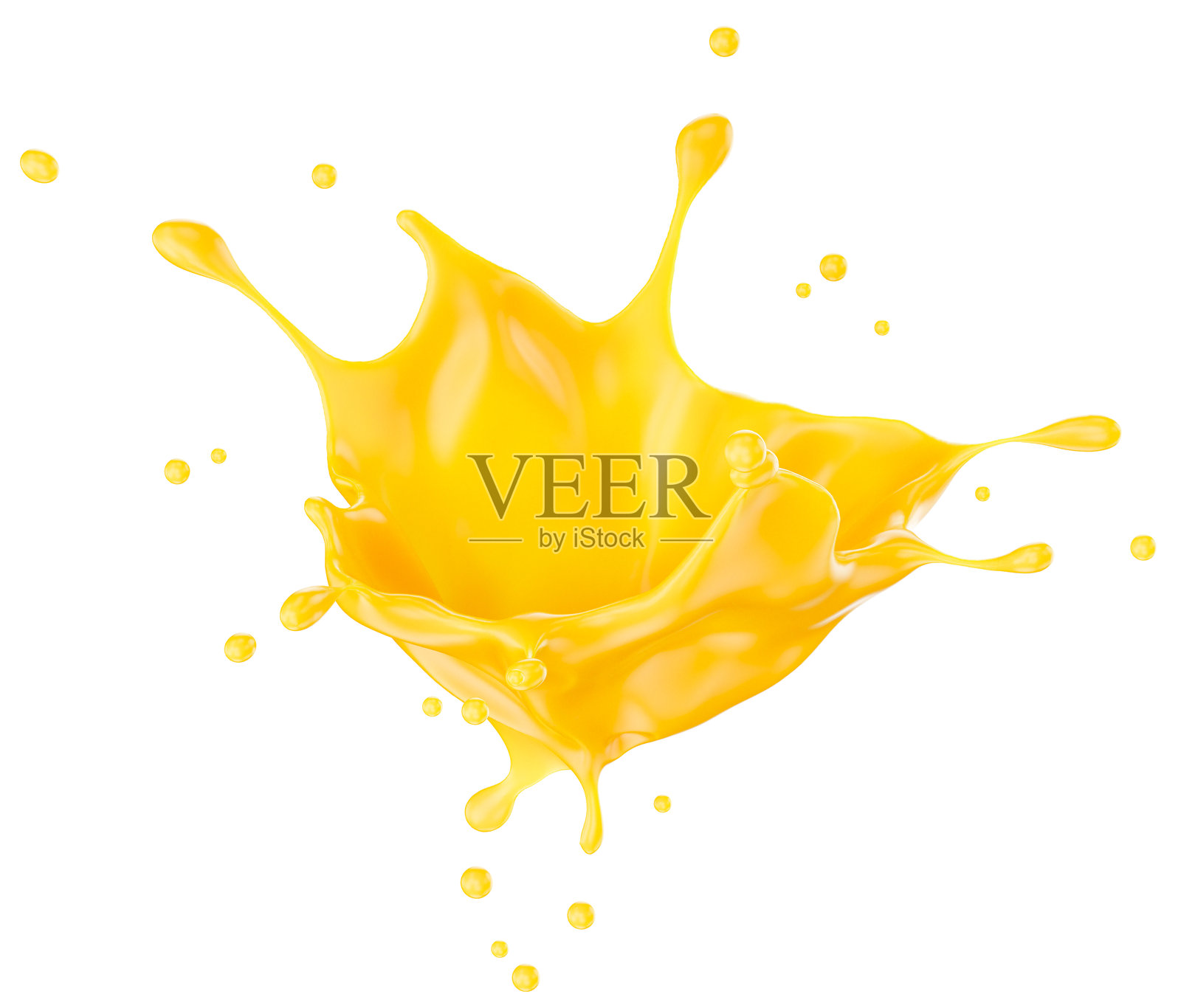 橙汁飞溅，背景为白色。剪切路径。3D渲染。照片摄影图片