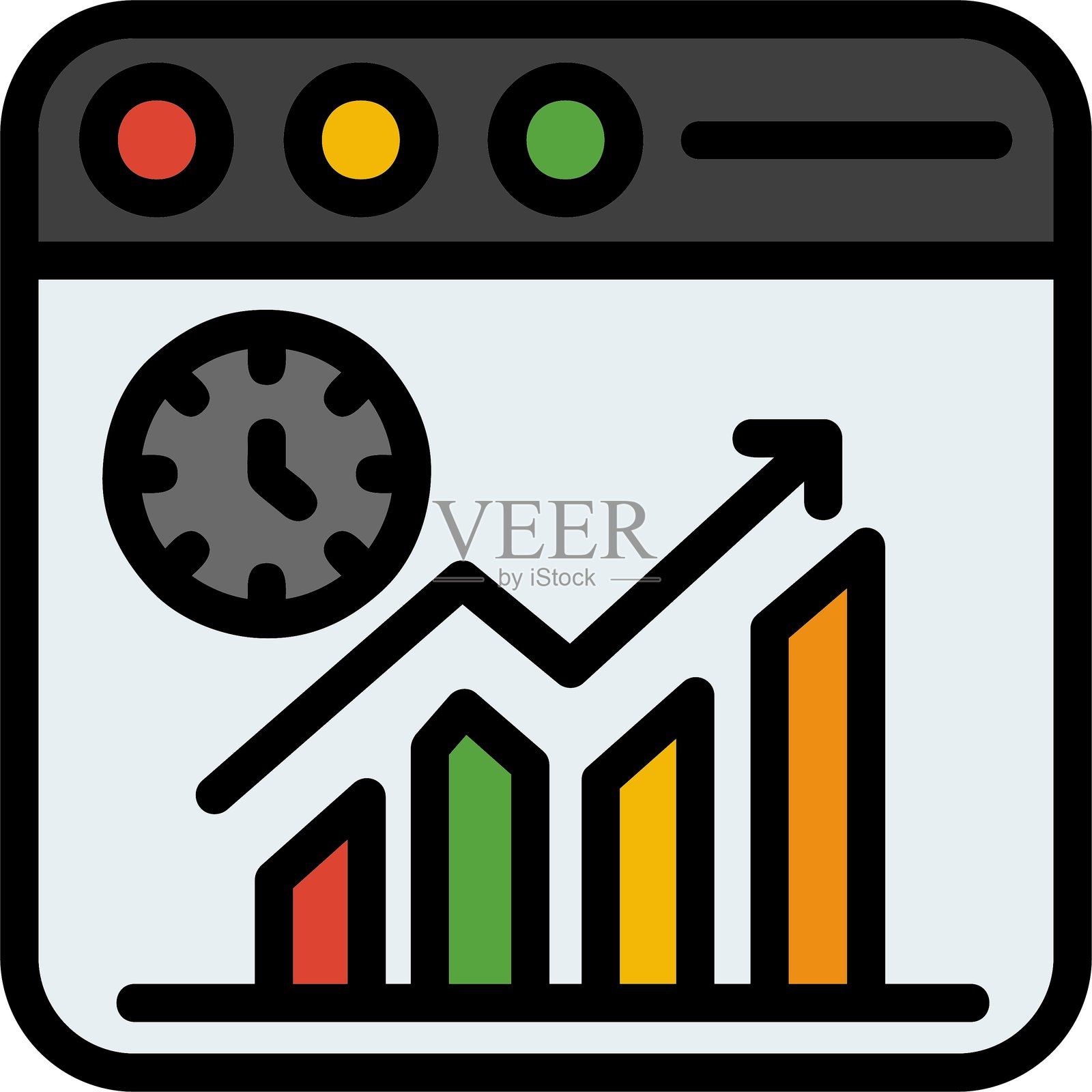 效率线填充风格图标设计插画图片素材