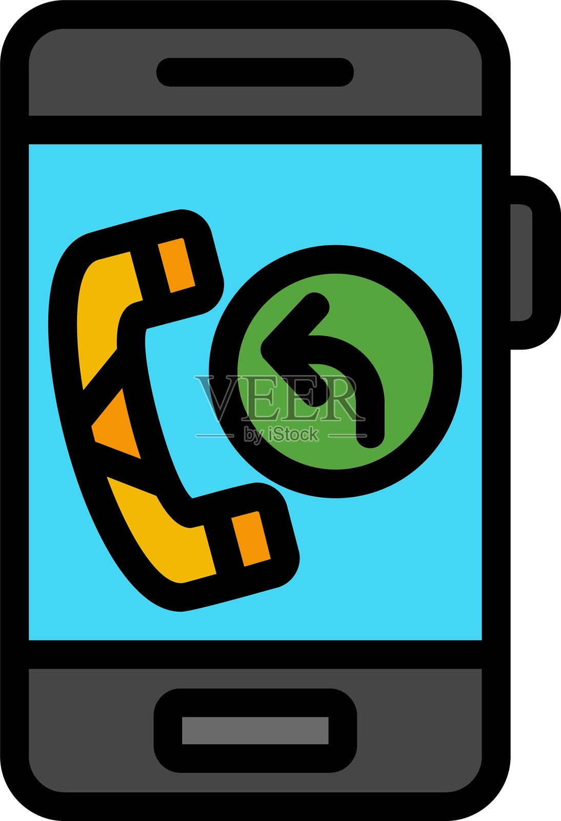 回调请求线条填充风格图标设计插画图片素材