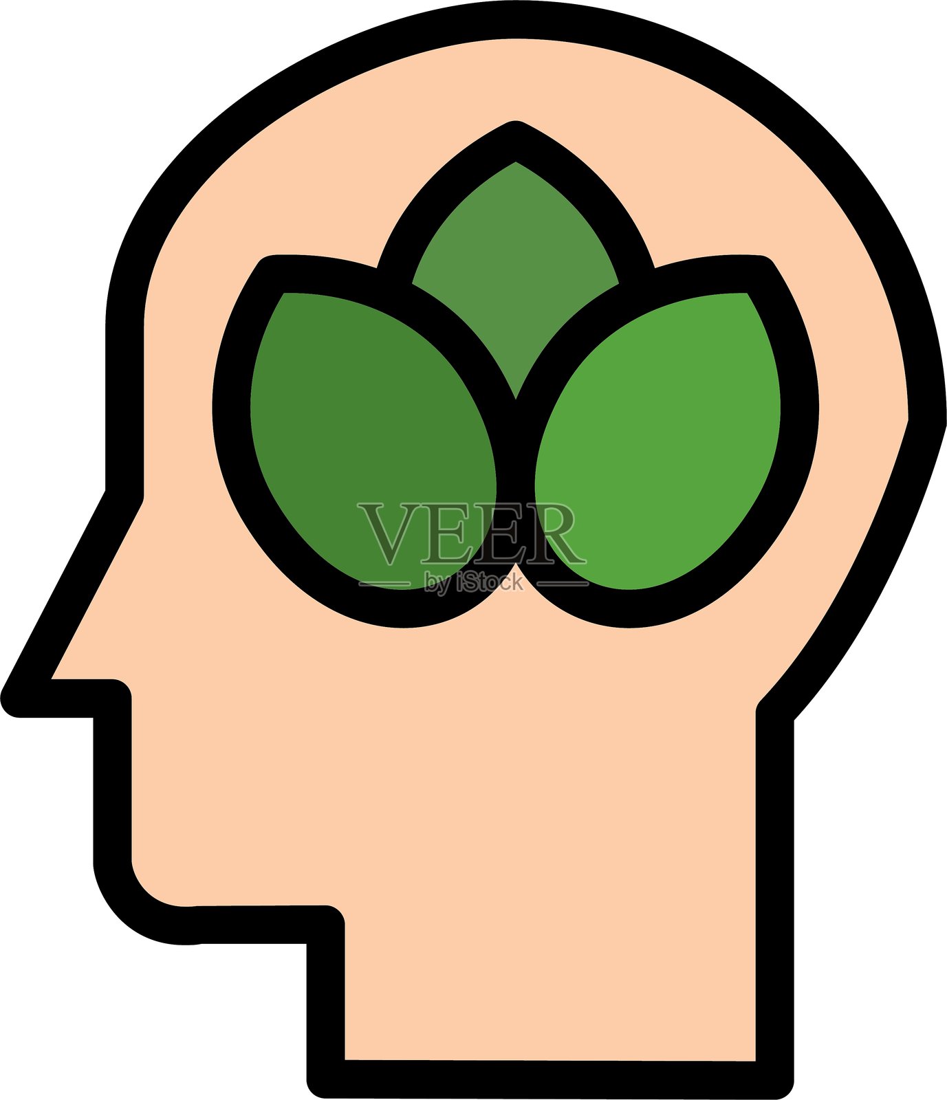 整体避风港线条填充风格图标设计插画图片素材