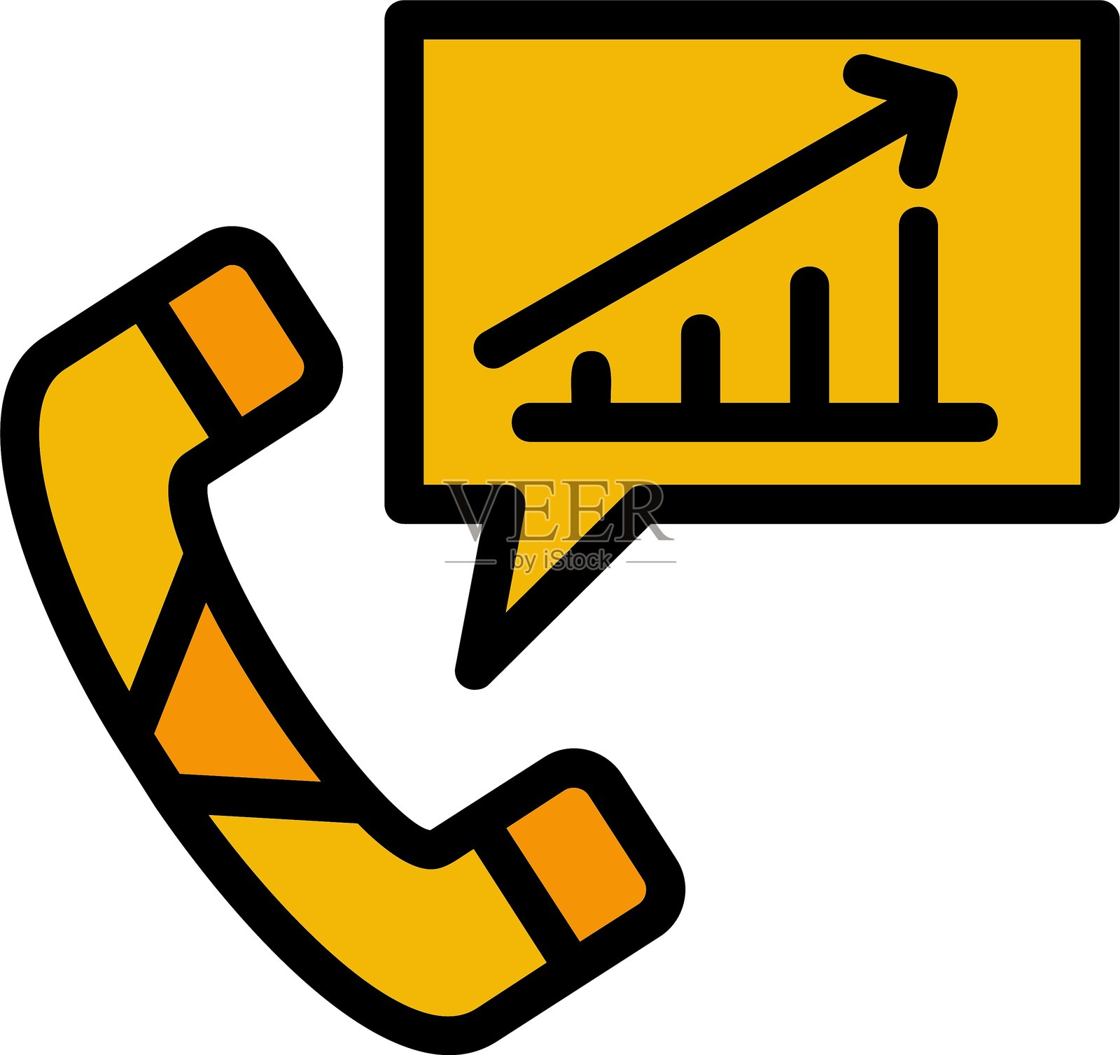 呼叫分析线条填充风格图标设计插画图片素材