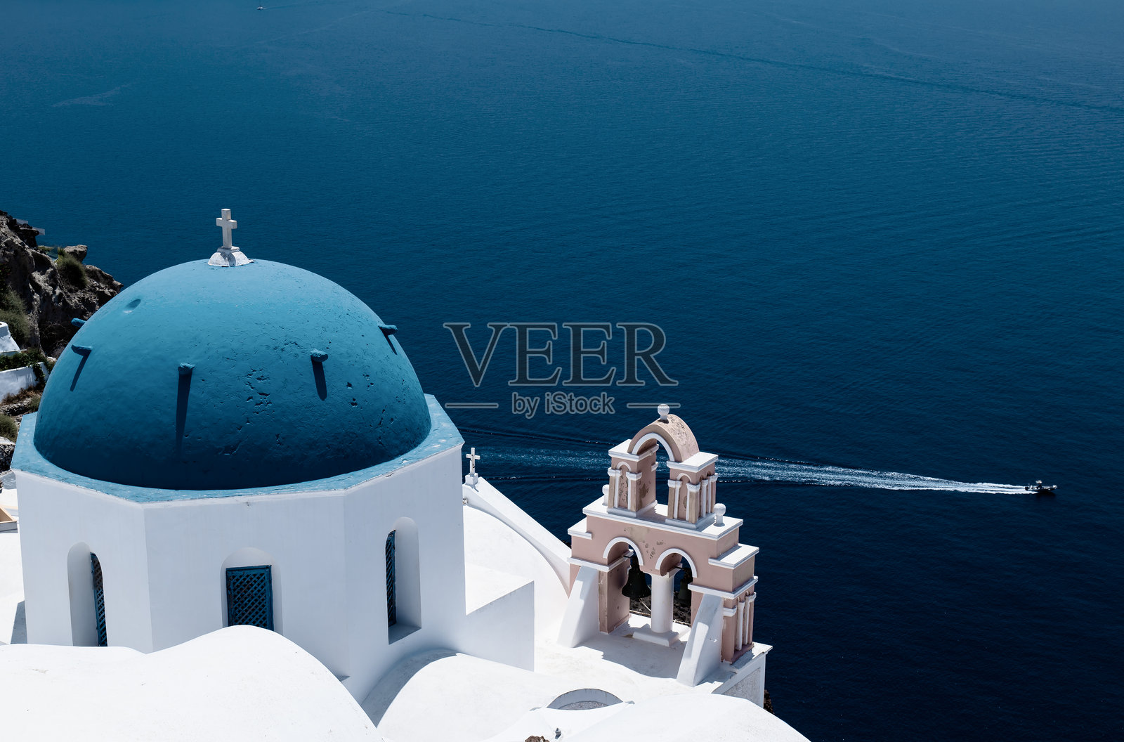 圣托里尼希腊岛，照片摄影图片