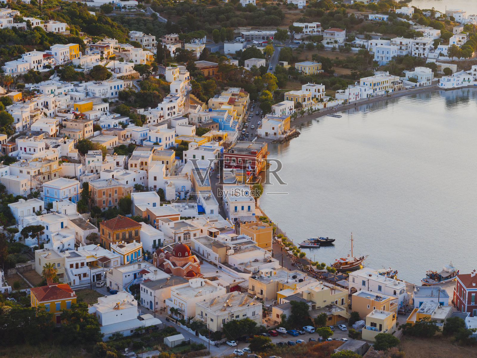 希腊多德卡尼斯群岛莱罗斯岛阿吉亚玛丽娜村照片摄影图片