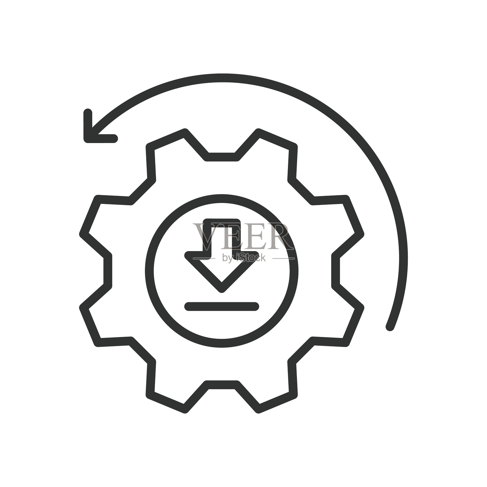 备份下载，线条设计图标。备份下载，数据备份，云备份，数据恢复，白色背景上的备份存储矢量图。备份下载，线条设计可编辑的图标。插画图片素材