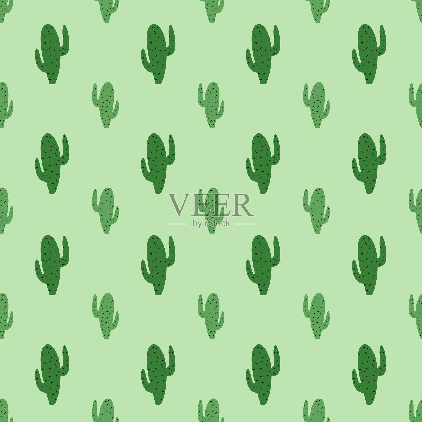 矢量仙人掌设计无缝图案插画图片素材