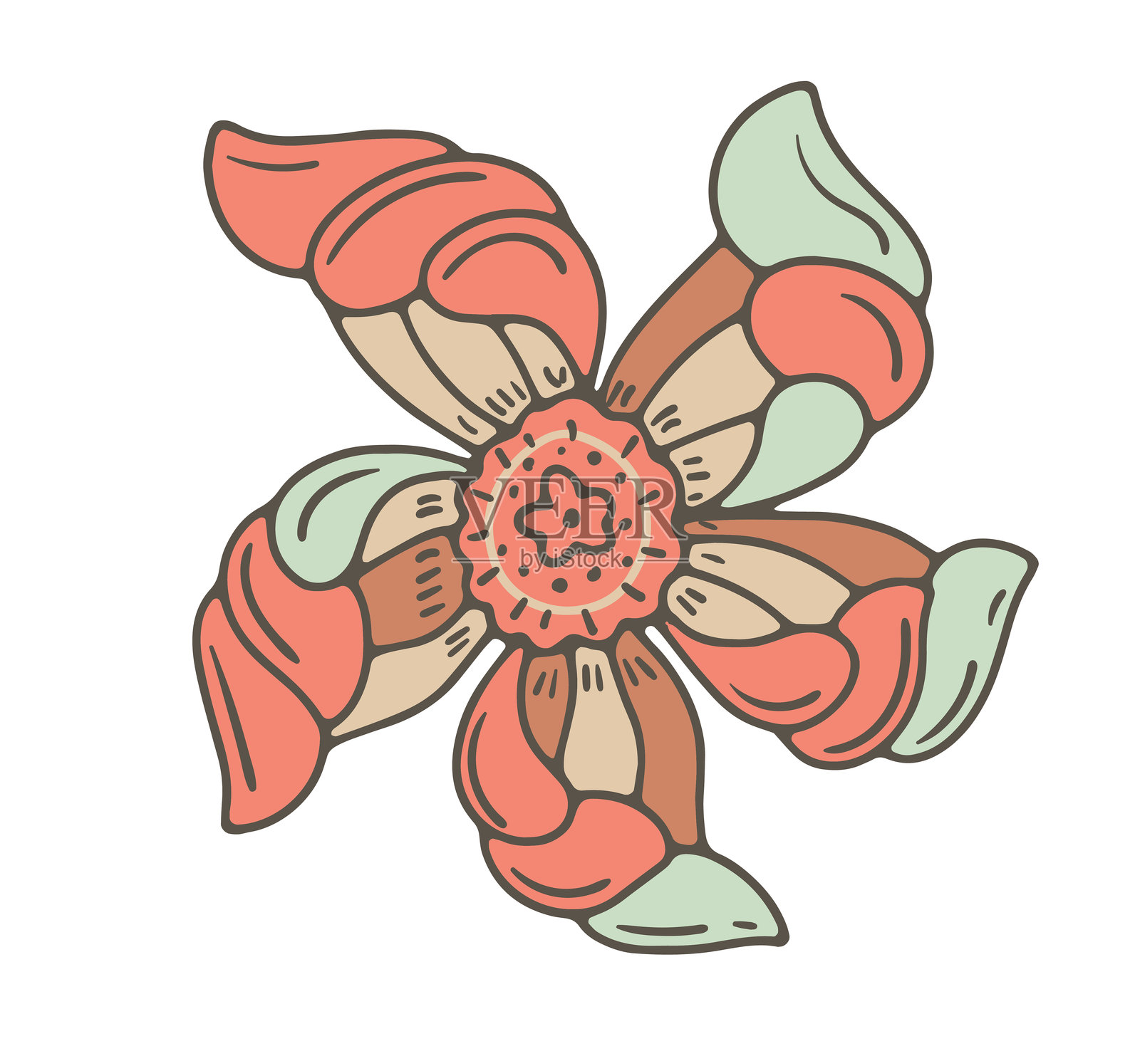 装饰性抽象花卉艺术矢量图插画图片素材