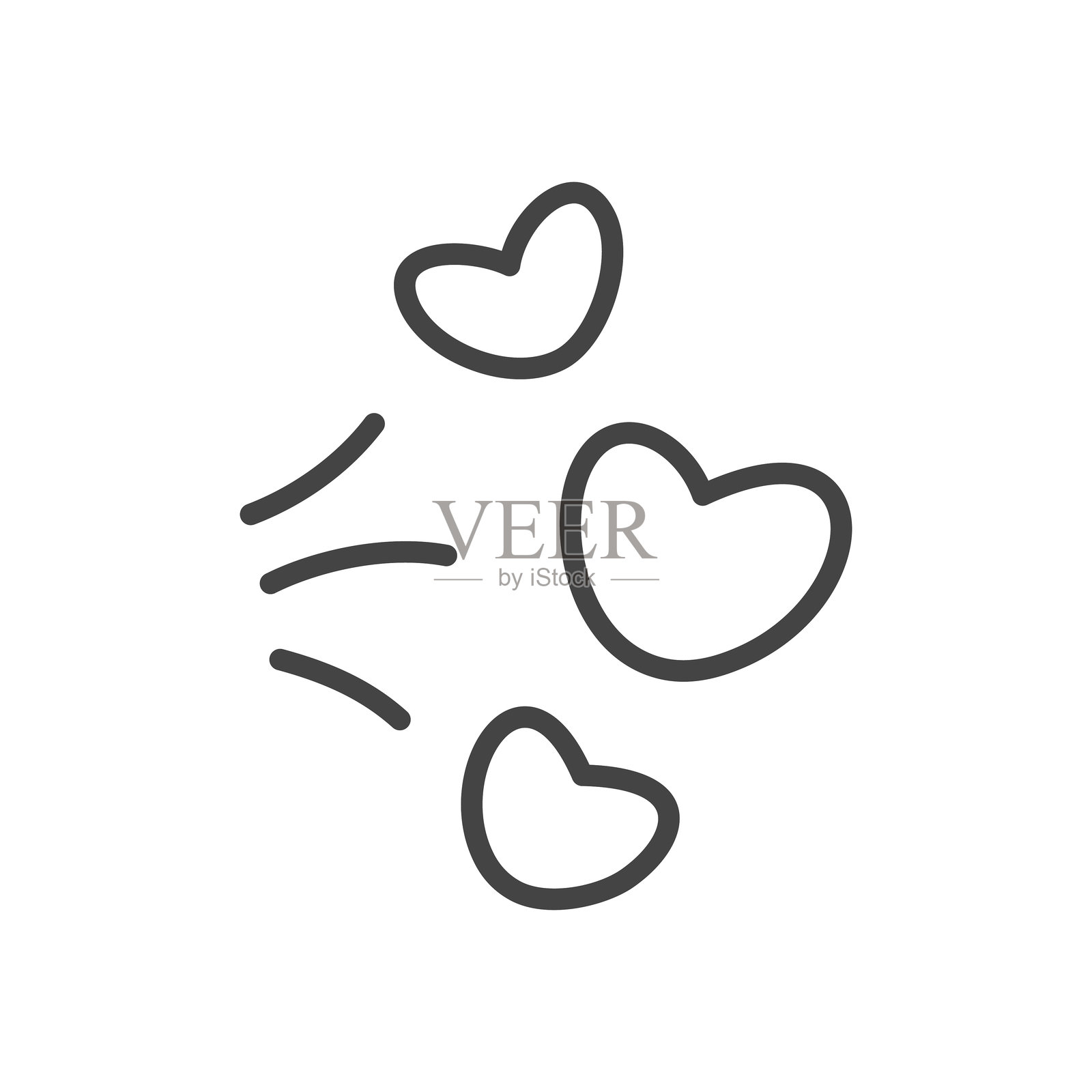 可爱的心形图标插画图片素材