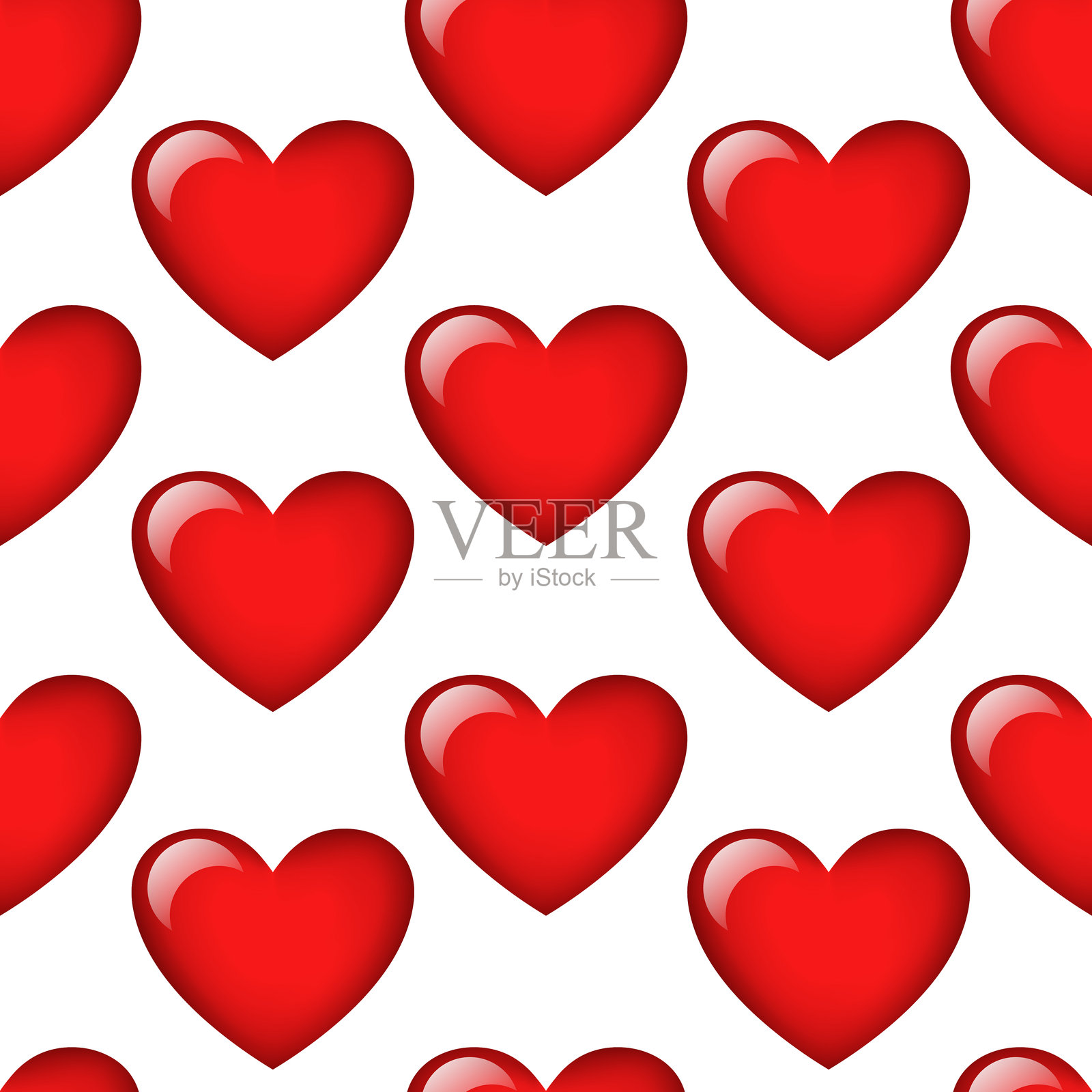 心形无缝图案。情人节的矢量插图插画图片素材