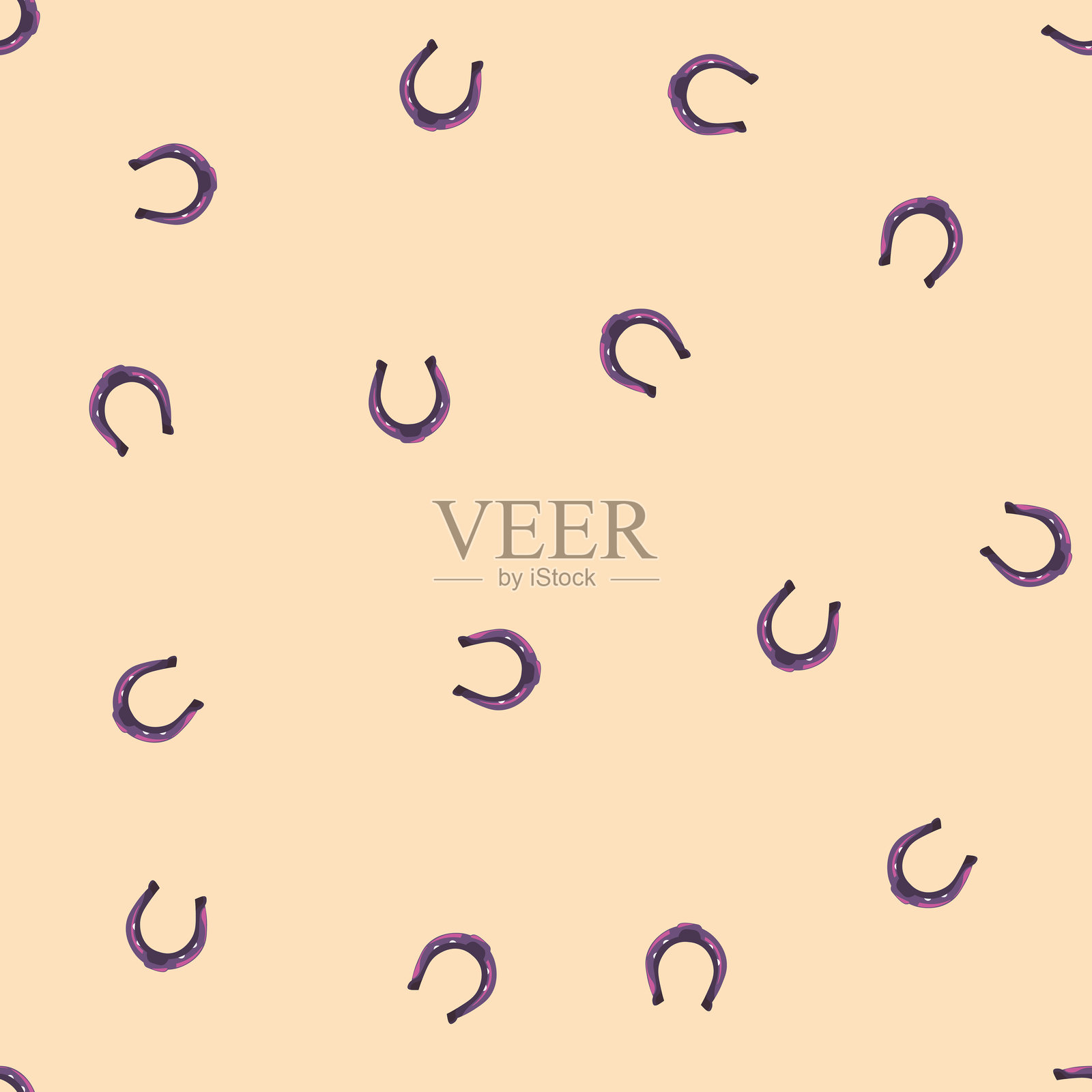 马蹄铁无缝矢量图案插图插画图片素材