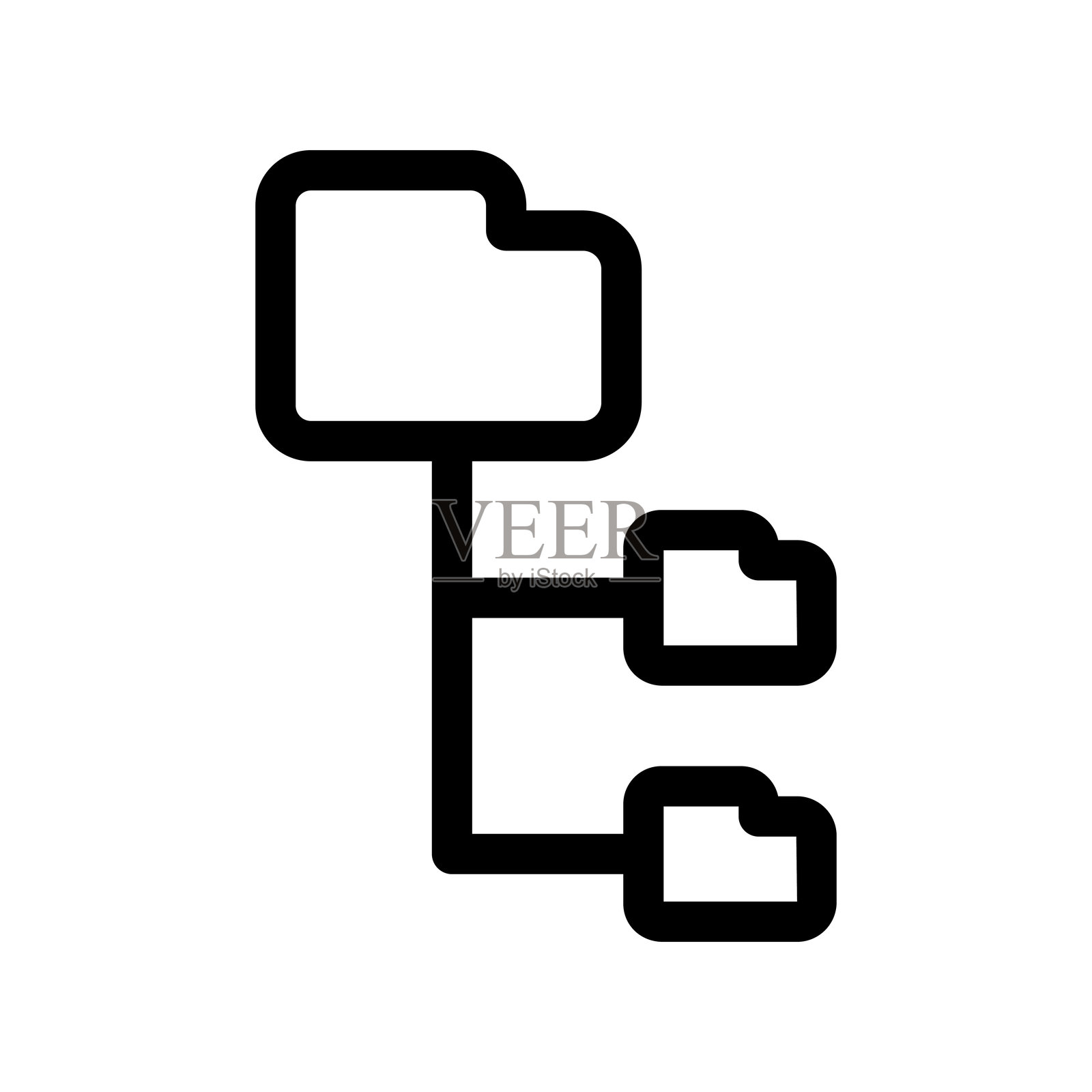 细线风格的文件夹图标。矢量插图图形设计插画图片素材