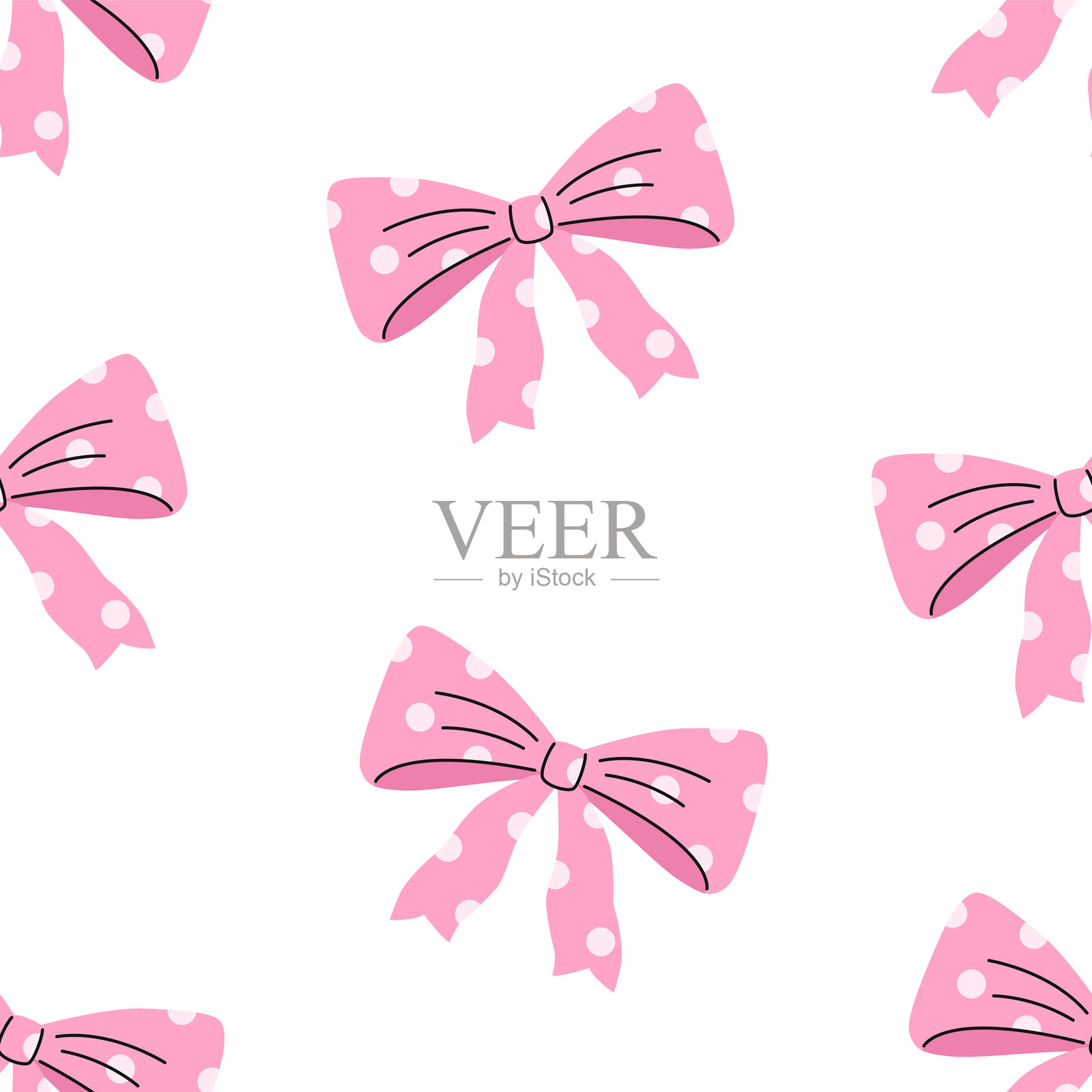 无缝的蝴蝶结图案插画图片素材