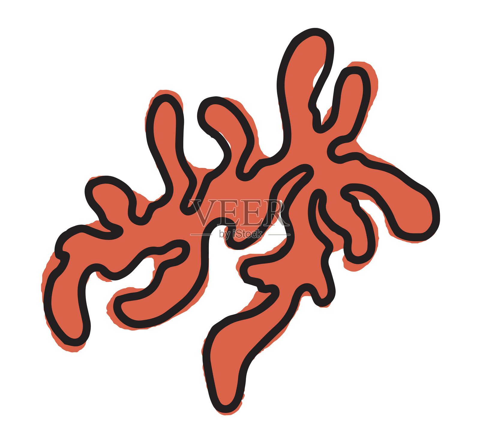 抽象的手绘珊瑚矢量图插画图片素材