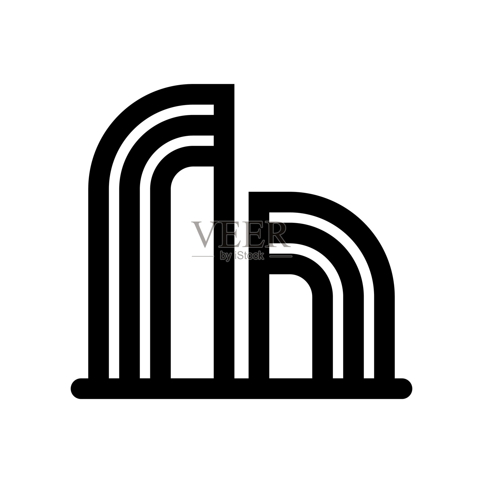 细线风格的建筑图标。矢量插图图形设计插画图片素材